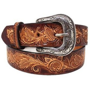 Western Cowboy Belt With Floral Embossed Design Best Quality Genuine Western <b>Leather</b> <b>Tooling</b> Belt Top Wholesale Manufacturer - Product Image 5