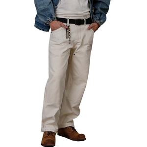 Jean en denim selvedge brut non lavé de haute qualité en coton, coupe ample, style gothique, jambe large, pour homme - Product Image 2