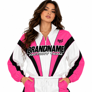 <b>Women's</b> Eco-friendly Anti-UV Lightweight Reflective <b>Windbreaker</b> Pants 2-Piece Crinkle Nylon Custom Breathable Track Suit <b>Jackets</b> - Product Image 6