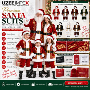 Custom Santa Claus Costume Wholesale Premium Velvet Santa Suit Faux <b>Fur</b> Trim Gold Embroidery Unisex Low MOQ OEM/ODM Costumes - Product Image 6