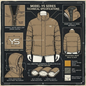Blouson Bomber Décontracté Imperméable Coupe-Vent à Capuche Hiver Grande Taille Respirant 100g Polyester Fermeture Éclair Col Montant Homme - Product Image 5