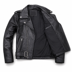 Custom Genuine Leather Biker <b>Motorcycle</b> Racing <b>Jacket</b> OEM ODM Manufacturer Wholesale Men Breathable Windproof Durable - Product Image 3