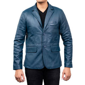 Blazer en cuir pour homme, prix de gros 2026, blazer en cuir véritable personnalisé pour homme, mode hiver, 2 boutons - Product Image 3