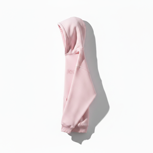 Sudadera con Capucha Oversize Rosa con Logotipo Personalizado, de Algodón Grueso y Felpa, Estilo Urbano Unisex, Hombros Caídos, Lisa - Product Image 3
