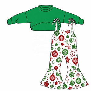 Set di Abbigliamento per Bambine con Top Oversize e Tuta Coordinata, Vestiti Boutique per Bambini, Outfit Natalizio per Ragazze - Product Image 2