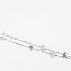 Pulsera Romántica de Aleación con Baño de Rodio y Cristales de Imitación, Diseño de Corazón, Cadena para Mujer, Regalo de Joyería - Product Image 5