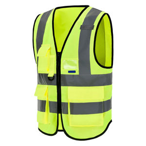 Gilet de sécurité réfléchissant haute visibilité imperméable avec logo personnalisable, norme ANSI Classe 1 EN ISO 20471 Classe 2 pour usage en construction - Product Image 1