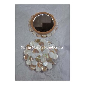 Latest High Class Stock Fantastic Sea Shell Gemstone Inlaid Work Indian Artisan Made Business <b>Gifting</b> Mirrors For Eid Festival - Product Image 2