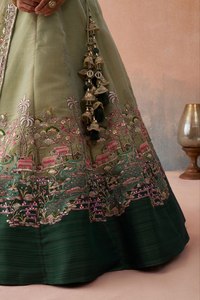 Purple Net Floor-Length A-Line <b>Lehenga</b> Choli Sequins Embroidery Dupatta Set for Women Ethnic Party Outfit India Pakistan Bride - Product Image 3