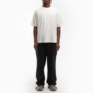 Camisetas de algodón 100% algodón 260 GSM de manga corta para hombre, camiseta negra extragrande de corte holgado, camiseta básica para hombre. - Product Image 1