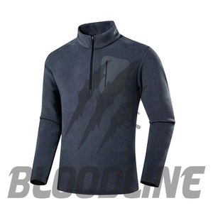 Pull en molleton noir pour homme à manches longues avec poche zippée coupe-vent pour l'hiver - Product Image 2