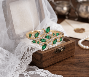 Anillos de Acero Inoxidable Modernos con 12 Piedras de Nacimiento, Laurel Verde, Oro, Circonita Cúbica, Diamantes, Regalo de Cumpleaños - Product Image 1