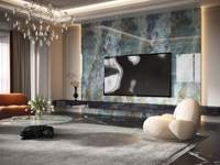 Dalles de pierre frittée bleues grand format, design moderne, carreaux de sol en porcelaine pour hôtel, pierre artificielle pour mur de cuisine et comptoir