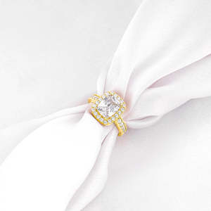 Adjustable <b>Cushion</b> Cut White Stone Lab-grown diamond Halo Ring with Pave Band Elegant <b>Statement</b> Jewelry for Women - Product Image 3