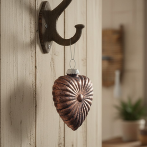 VIXM-14115 ลูกบอลตกแต่งต้นคริสต์มาสรูปหัวใจสีน้ำตาล ทำจากแก้ว ขายดี สำหรับตกแต่งเทศกาลอย่างหรูหรา - Product Image 3