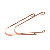 Grattoir à langue plaqué cuivre or rose, en forme de U, fil fin en acier inoxydable, réutilisable, pour l'hygiène buccale, éliminateur de bactéries, outil quotidien pour adultes