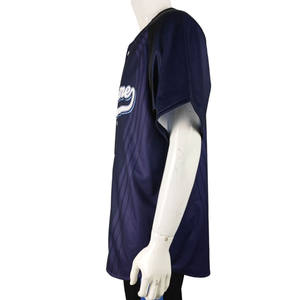 Camiseta de Béisbol Azul Personalizada con Nombre de Equipo para Hombre, Transpirable, 100% Poliéster, Sublimada, Impresión Digital OEM - Product Image 2