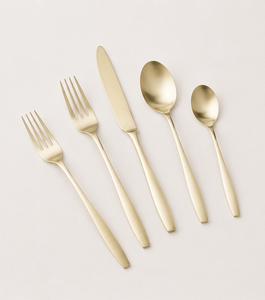 Juego de Cubiertos de Diseño Fabuloso en Oro, Cubertería de Acero Inoxidable de Lujo para Venta al por Mayor, Suministros para Bodas, Hoteles y Restaurantes - Product Image 1