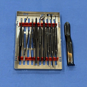 Kit de 11 instruments de micro-chirurgie dentaire parodontale, outils chirurgicaux dentaires noirs en acier inoxydable, réutilisables, autoclavables, CE - Product Image 5