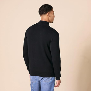 Custom Logo Quarter Zip <b>Sweatshirt</b> Men Cotton Fleece Pullover Streetwear Fashion Wholesale USA Apparel - Product Image 3