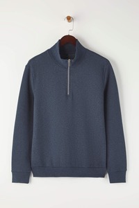 เสื้อสเวตเชิ้ตแบบซิปครึ่งตัวสำหรับผู้ชาย คอสูง ผ้าฟลีซหนานุ่ม สวมใส่สบาย เหมาะสำหรับฤดูหนาว สไตล์สตรีทแวร์  รับผลิตแบบ OEM - Product Image 3