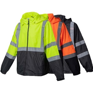 Chaqueta de Seguridad Impermeable ZOHSUB POWER INDUSTRY ANSI Clase 1 con Tiras Reflectantes Extraíbles y Bolsillos con Luz LED - Product Image 1