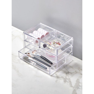 Organizer coreano per il trucco trasparente a 3 cassetti - Product Image 1