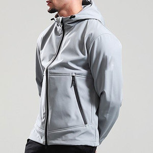 Chaqueta de Forro Polar con Capucha para Hombre, Color Gris, con Cierre de Cremallera, Resistente al Viento, Informal, para Otoño, Exterior de Poliéster, Corte Regular - Product Image 6