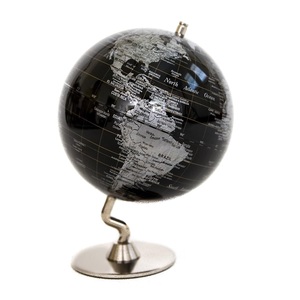 Globe terrestre décoratif noir et argenté pour la maison, le bureau, la salle d'étude, la décoration de bureau - Product Image 4