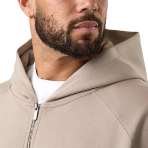 Custom <b>Mens</b> Full Zip Solid Front Hoodie Cotton Polyester <b>Fleece</b> Hooded Sweatshirt Casual Athletic Gym Training Winter Warm - Product Image 3