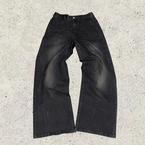 Pantalones Vaqueros Holgados Personalizados para Mujer, Estilo Desgastado, Nueva Colección 2026, Corte Holgado, Color Sólido, con Bolsillos Laterales - Product Image 1