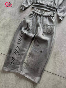 Conjunto Deportivo de Alta Calidad con Lavado Ácido para Hombre, Personalizable con Logotipo, Sudadera Informal, Pantalones Deportivos, Talla Grande, Felpa Ecológica - Product Image 4