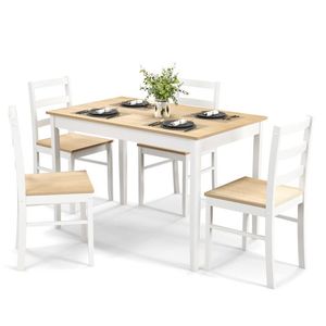 5 pezzi sala da pranzo in legno Set tavolo rettangolare e 4 sedie - Product Image 5