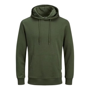 Custom Logo <b>Mens</b> <b>Pullover</b> Hoodie Olive Green Plain Blank Fleece Cotton Classic Fit Solid Hoodies Sweatshirt OEM - Product Image 6