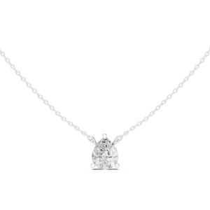 Pendentif solitaire en diamant de laboratoire taille poire, or massif 10K 14K 18K, bijoux fins pour femmes, accessoires, cadeau, chaîne incluse - Product Image 3