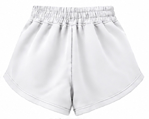 Index Apparel <b>Women's</b> <b>White</b> Terry <b>Shorts</b> With Elastic Waist And Pockets Casual Loose Fit Sportwear - Product Image 2