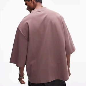 เสื้อยืดคอกลมทรงโอเวอร์ไซส์ แขนกลาง ผ้าคอตตอนพรีเมียม หนัก 350gsm คุณภาพสูงสำหรับผู้ชาย ขายส่ง - Product Image 3