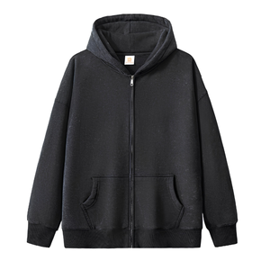 Sweat à capuche oversize vintage délavé à l'acide avec fermeture éclair frontale, en coton épais French Terry, effet vieilli et délavé par le soleil, respirant - Product Image 3