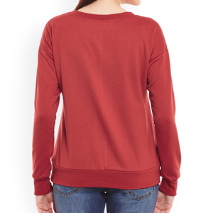 เสื้อสเวตเชิ้ตผู้หญิง แขนยาว สวมใส่สบาย ผ้าฝ้ายผสมเนื้อนุ่ม ทรงหลวม ใส่ได้ทุกวัน อุ่นสบาย แฟชั่นทันสมัย - Product Image 2