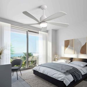 52-Inch Modern LED <b>Ceiling</b> Fan with Dimmable LED <b>Light</b> 5 Solid Wood Blades <b>Remote</b> <b>Control</b> Reversible DC Motor Smart APP <b>Control</b> - Product Image 3