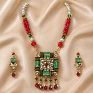 Indian Stylish Layered Pearl Rani Haar Long Kundan Necklace Zircon Alloy Jewellery Set Wedding Engagement Party Gift Hiphop Gold - Product Image 1