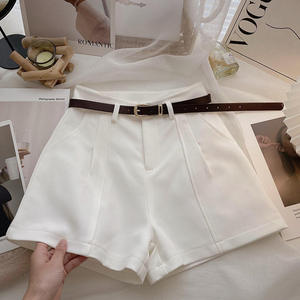 Shorts Casuales de Pierna Ancha con Cintura Alta y Estilo Retro para Mujer, sin Cinturón, a la Moda - Product Image 3