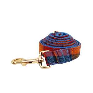 Conjunto de arnés y correas para perros con logotipo personalizado, conjunto de arnés de tela escocesa azul y roja para perros pequeños, medianos y grandes - Product Image 5