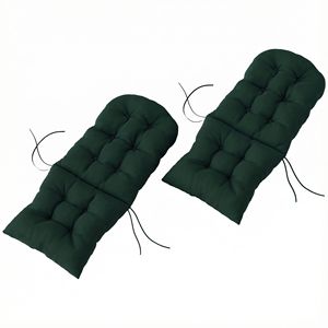 Set di 2 Cuscini per Sedia da Patio con Schienale Alto Trapuntato Verde Scuro, Cuscini per Adirondack da Esterno - Product Image 1