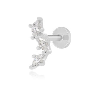 Pendientes de Oro Sólido de 14k con Diamante Cultivado en Laboratorio, Corte Marquesa, Joyería Fina, Piercing con Diamante de Laboratorio para Mujer, Joyería con Diamantes Cultivados en Laboratorio - Product Image 4