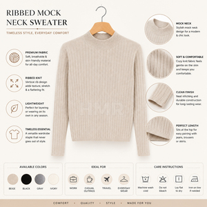 HMR Sisterhood Sorority Acrylic <b>Beige</b> Knitted Crew Neck Sweater Long Sleeve Solid Color Casual Winter Wear - Product Image 6