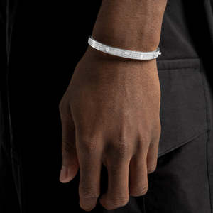 925 Sterling Silver Iced <b>Bangle</b> Bracelet Micro Pave Screw Cuff Bracelet Luxury Hinged Bracelet <b>for</b> <b>Men</b> Women - Product Image 4