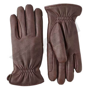 Guantes de Cuero Marrón para Mujer, de Piel de Oveja, de Marca, para Invierno, Diseño de Fabricante, para Motocicleta, Moda y Vestir - Product Image 2