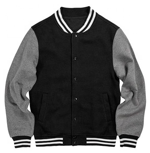Chaqueta Varsity Personalizada Unisex de Forro Polar con Cuello Acanalado, Estilo Bomber para Hombre, Chaqueta de Béisbol con Letras de Escuela Secundaria - Product Image 1