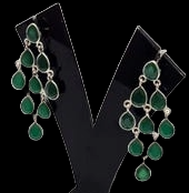 Pendientes de Ónix Verde Natural, Plata 92.5, Corte Pera, Piedras Preciosas Colgantes, Joyería Bohemia Hecha a Mano, Alta Calidad, para Compromiso o Boda - Product Image 2
